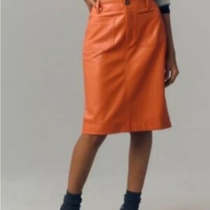Maeve Vibrant Orange Pencil Skirt
